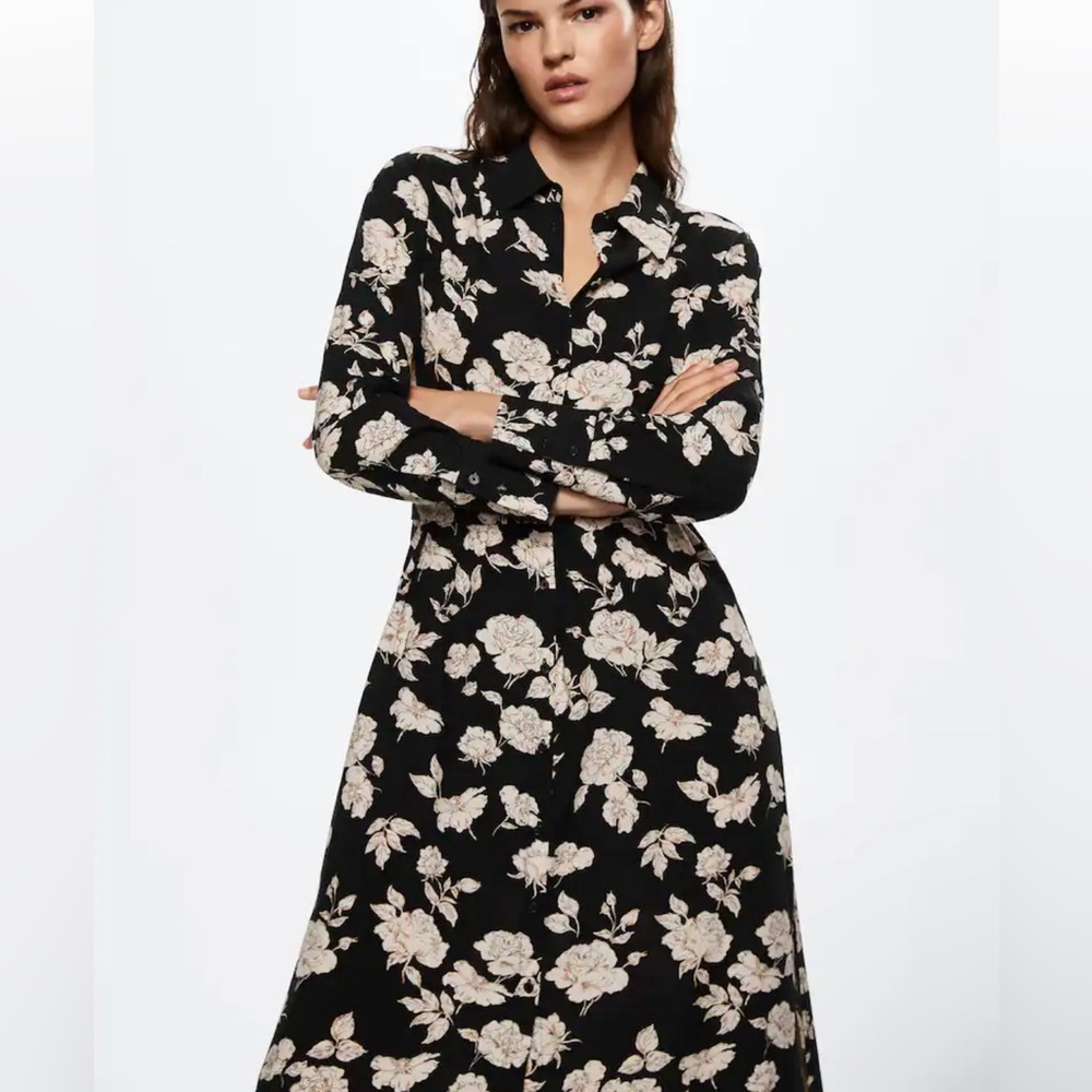 Mango Printed Shirt Dress